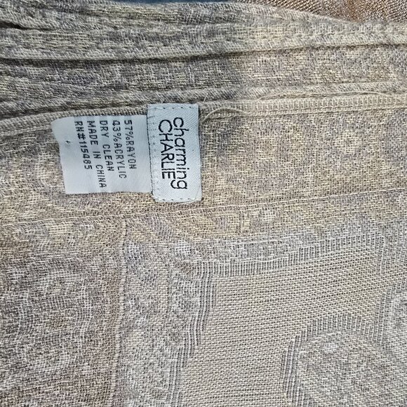 Charming Charlie - Grey/Brown Pashmina Feel with Tassels - Scarf - Picture 3 of 5